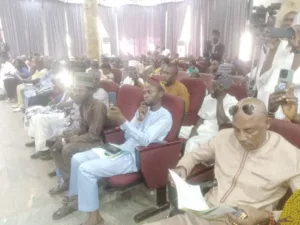 Participants at the inauguration of newly elected executive members of  National Association of Nigerian Traditional Medicine Practitioners (NANTMP) on Monday in Abuja