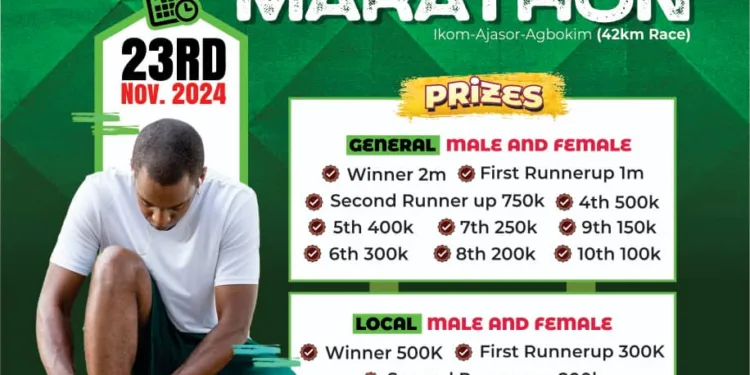 1st Agbokim Falls Green Marathon holds Nov 23.